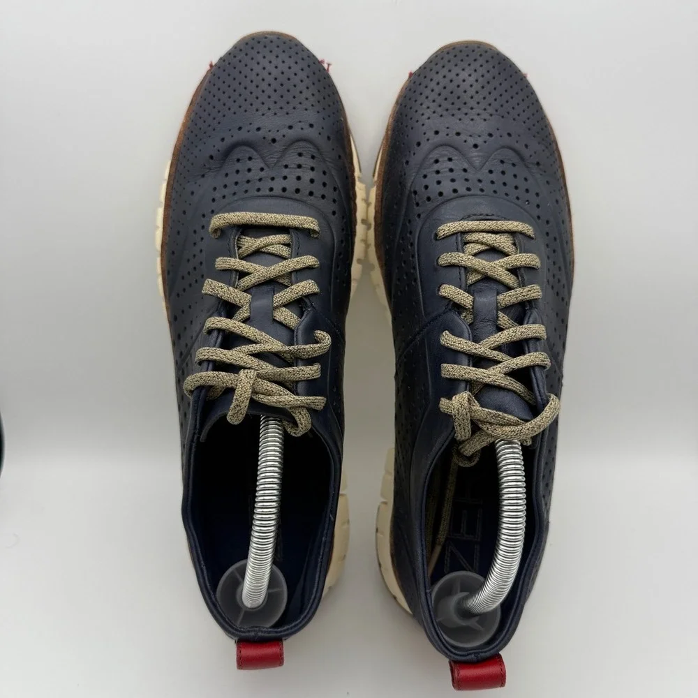 Cole‎ Haan Oxford Shoes Zerogrand Wingtip Perforated Leather Blue Mens 10M